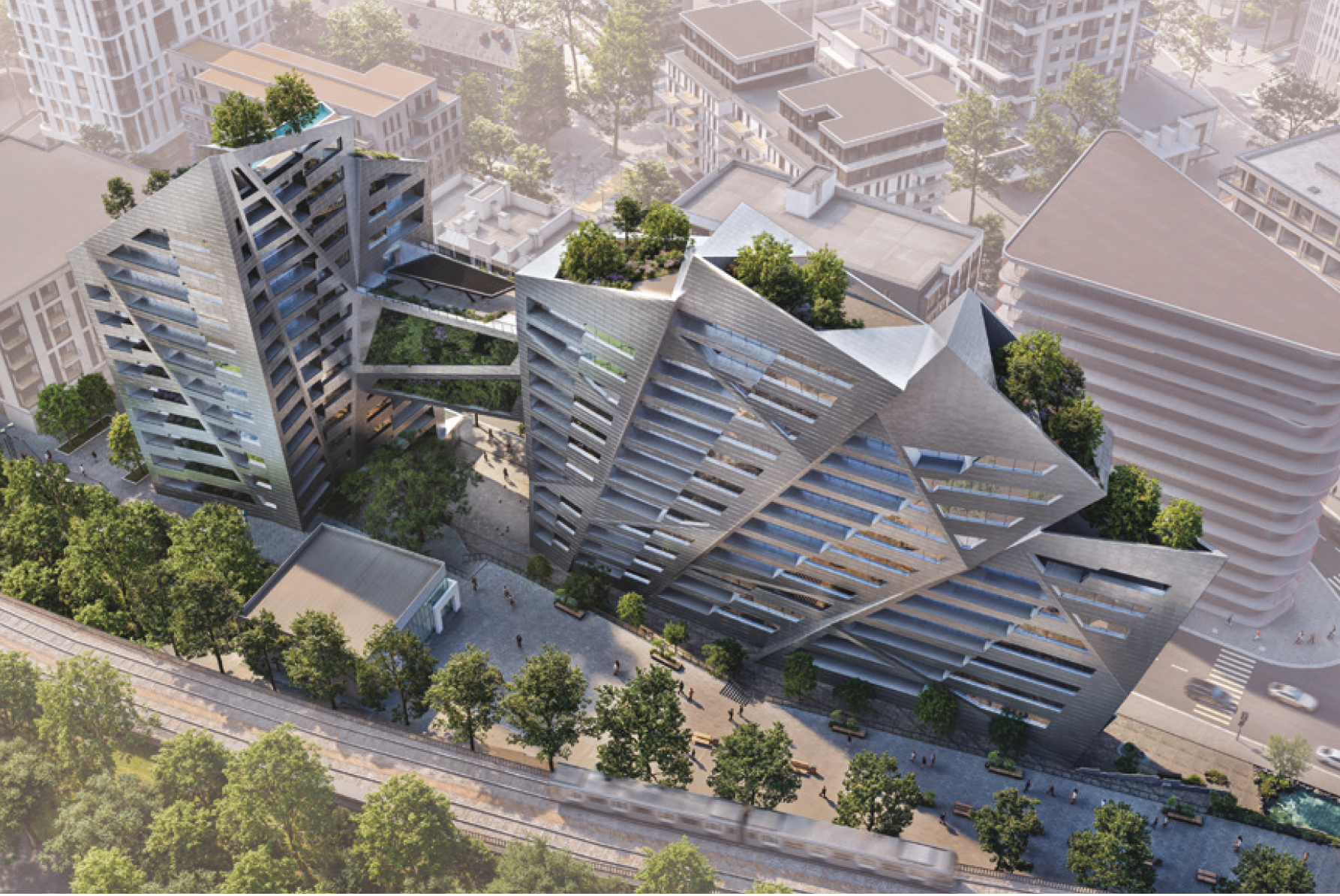 Volumes anguleux et déstructurés à Issy-les-Moulineaux