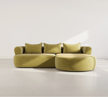 Canapé modulable vert a bout arrondi